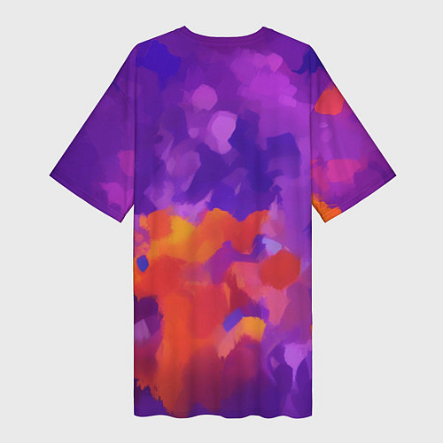 Женская длинная футболка Джокер в розово-желтом пиджаке / 3D-принт – фото 2