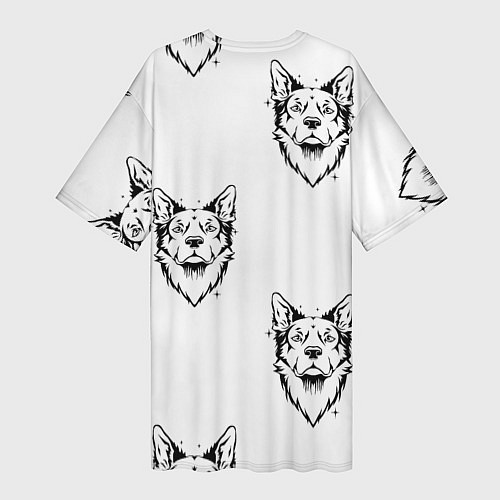 Женская длинная футболка Голова собаки / 3D-принт – фото 2