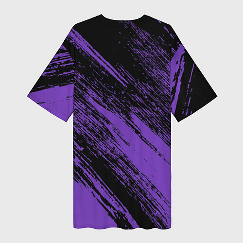 Женская длинная футболка The color is purple and black / 3D-принт – фото 2