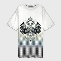 Футболка женская длинная Государственный герб Российской империи градиент, цвет: 3D-принт
