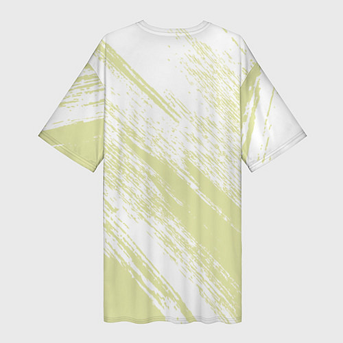 Женская длинная футболка The color is white and yellow / 3D-принт – фото 2