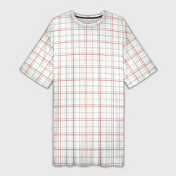 Футболка женская длинная Светлый узор - классическая клетка, цвет: 3D-принт