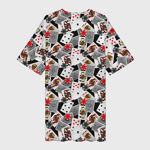 Женская длинная футболка Карты и фишки / 3D-принт – фото 2