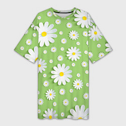 Женская длинная футболка Ромашки бумажные