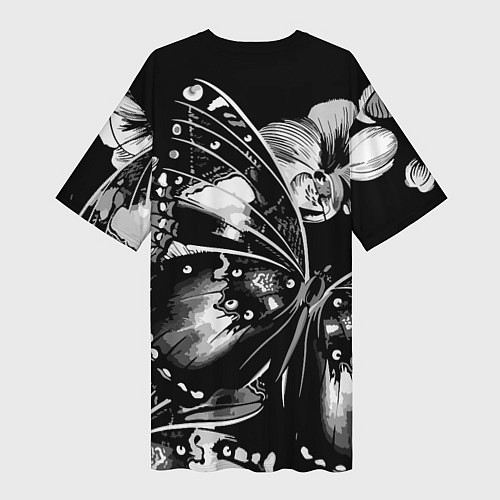 Женская длинная футболка Шинобу Кочо бабочка - убийца демонов / 3D-принт – фото 2