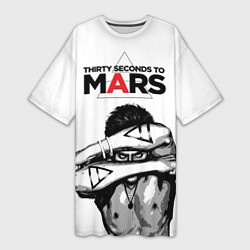 Женская длинная футболка 30 Seconds to Mars - poster