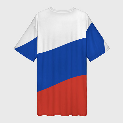 Женская длинная футболка Флаг России волной / 3D-принт – фото 2
