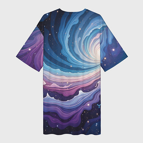 Женская длинная футболка Космическая волна / 3D-принт – фото 2
