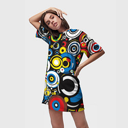 Футболка женская длинная Абстракция геометрическая, цвет: 3D-принт — фото 2