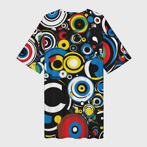 Женская длинная футболка Абстракция геометрическая / 3D-принт – фото 2