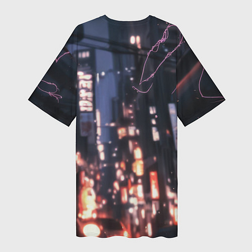 Женская длинная футболка Человек паук в черном / 3D-принт – фото 2