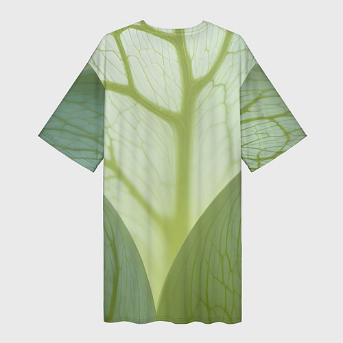 Женская длинная футболка Макро съемка листа / 3D-принт – фото 2