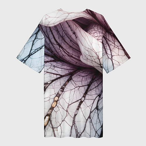 Женская длинная футболка Раскрытый цветок / 3D-принт – фото 2