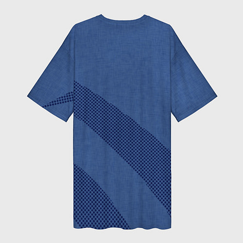 Женская длинная футболка Синий текстурный с полосой / 3D-принт – фото 2