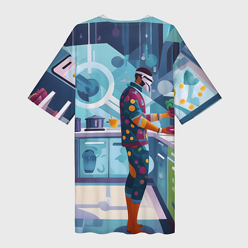 Женская длинная футболка Здоровое питание / 3D-принт – фото 2