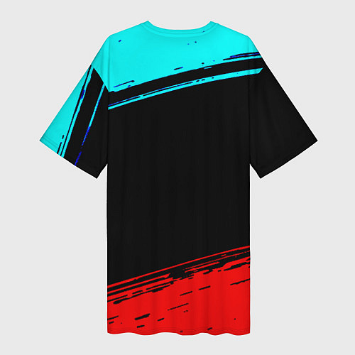 Женская длинная футболка Dayz neon color / 3D-принт – фото 2