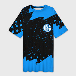 Женская длинная футболка Schalke 04 fc blue color