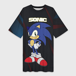 Футболка женская длинная Sonic, цвет: 3D-принт
