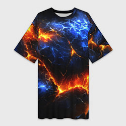 Женская длинная футболка Лада и лед в разломе плит