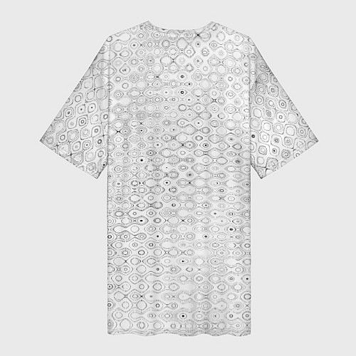Женская длинная футболка Белый с абстрактным узором / 3D-принт – фото 2