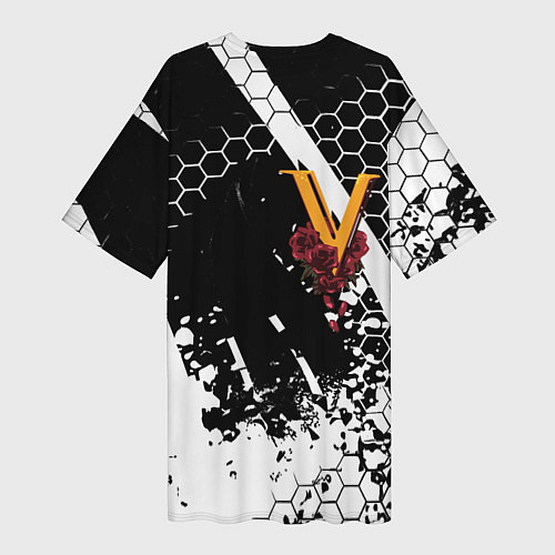 Женская длинная футболка Samurai соты краски / 3D-принт – фото 2