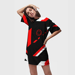 Футболка женская длинная Nirvana текстура полосы, цвет: 3D-принт — фото 2