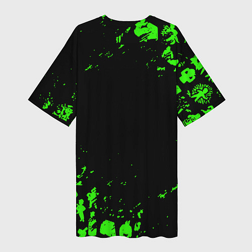 Женская длинная футболка Doom x fallout кислотное лого / 3D-принт – фото 2