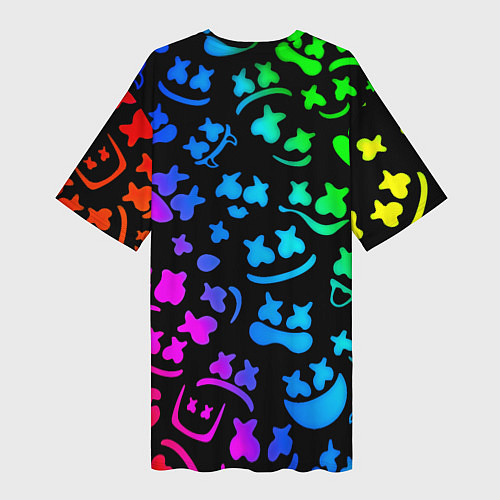 Женская длинная футболка Marshmello x NASA gradient / 3D-принт – фото 2