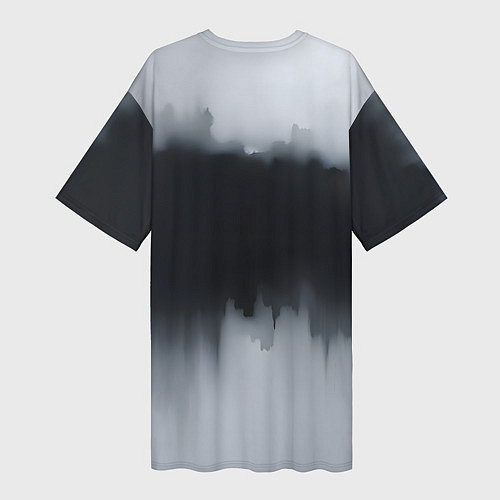 Женская длинная футболка Разводы черной краски / 3D-принт – фото 2