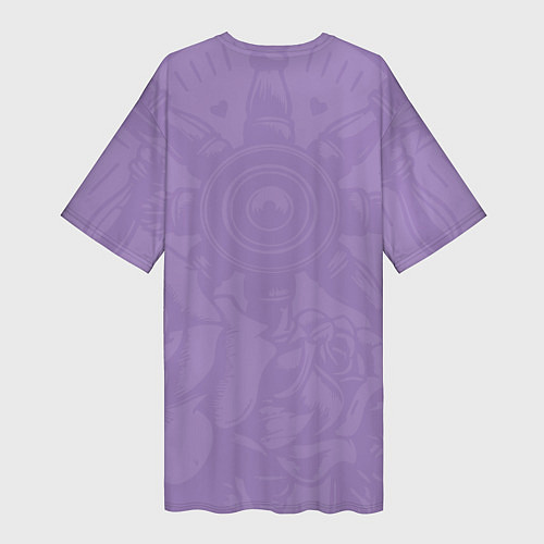 Женская длинная футболка Штурвал в розах / 3D-принт – фото 2