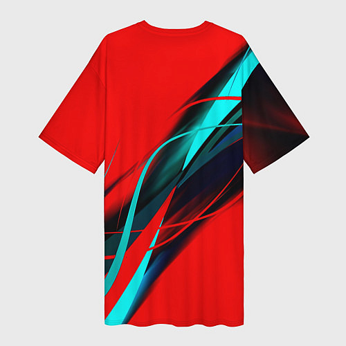 Женская длинная футболка Rainbow six геометрия полосы / 3D-принт – фото 2