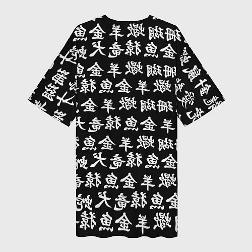 Женская длинная футболка Monster energy japan pattern / 3D-принт – фото 2