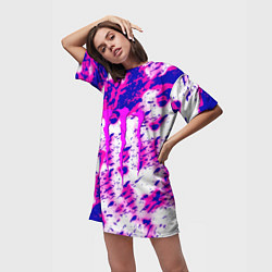 Футболка женская длинная Monster energy краски гранж, цвет: 3D-принт — фото 2