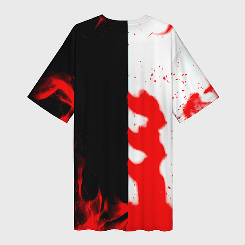 Женская длинная футболка Ведьмак огненный / 3D-принт – фото 2