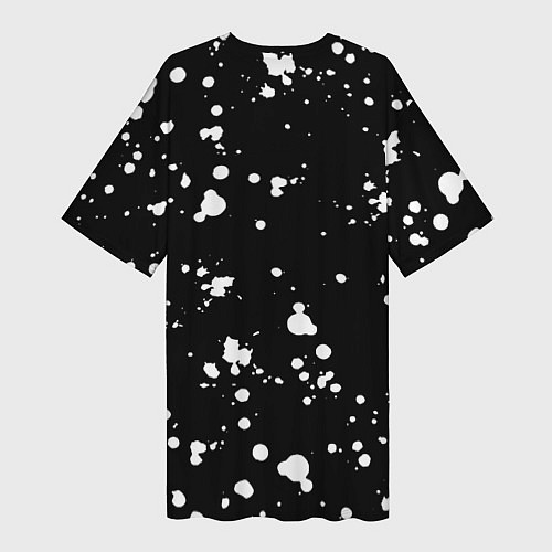 Женская длинная футболка Doom белые краски всплеск / 3D-принт – фото 2