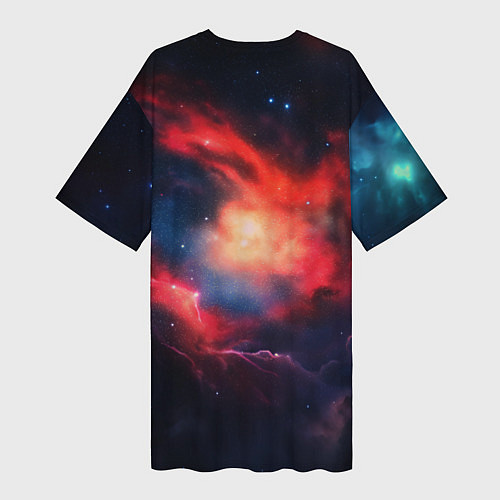 Женская длинная футболка Космонавт сидит в луне / 3D-принт – фото 2