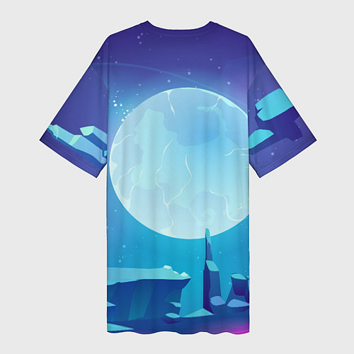 Женская длинная футболка Нло с сердечком внутри / 3D-принт – фото 2