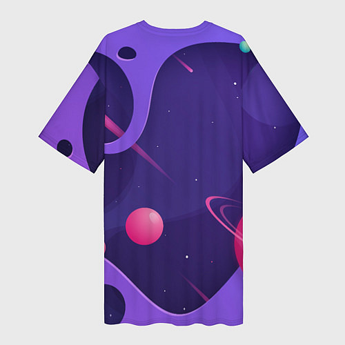 Женская длинная футболка Летающая тарелка с сердцем / 3D-принт – фото 2