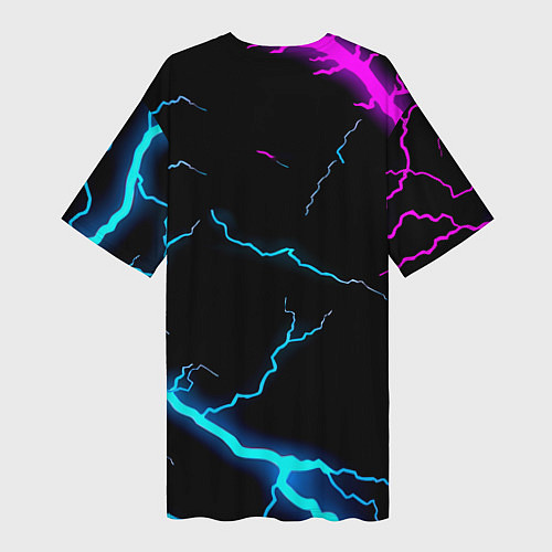 Женская длинная футболка Dota неоновый шторм / 3D-принт – фото 2