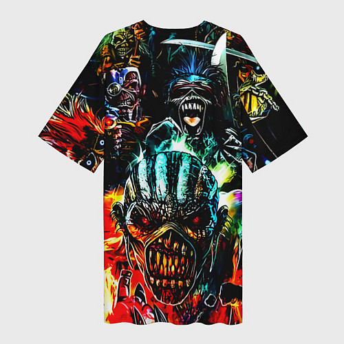 Женская длинная футболка ACDC рок монстры / 3D-принт – фото 2