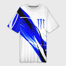Женская длинная футболка Monster energy линии абстракции