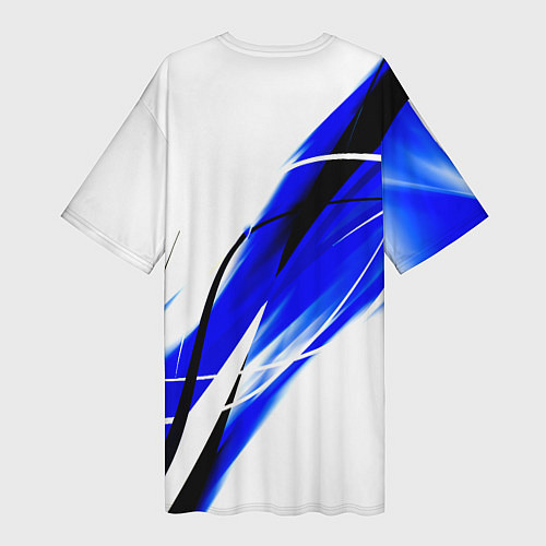 Женская длинная футболка Monster energy линии абстракции / 3D-принт – фото 2