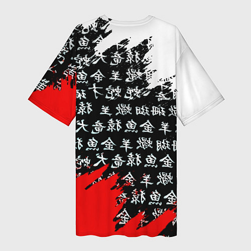 Женская длинная футболка Ведьмак япония краски / 3D-принт – фото 2