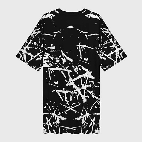 Женская длинная футболка Monster energy белые штрихи краско / 3D-принт – фото 2