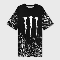 Женская длинная футболка Monster energy лес