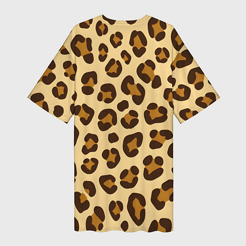 Женская длинная футболка Паттерн с пятнами леопарда / 3D-принт – фото 2