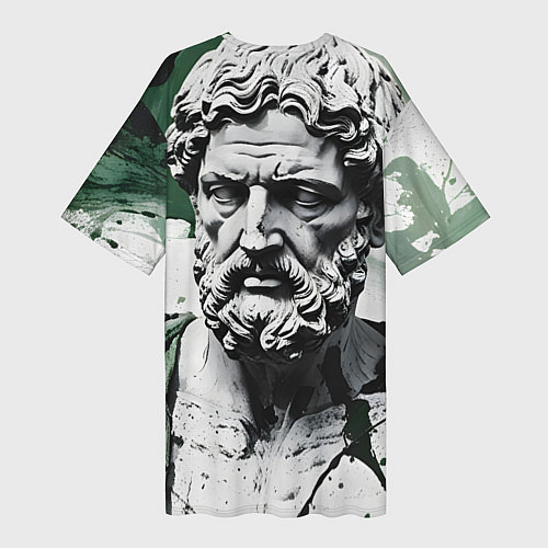 Женская длинная футболка Зарисовка античной статуи / 3D-принт – фото 2