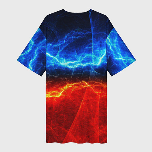 Женская длинная футболка Сектор газа молнии на фоне / 3D-принт – фото 2