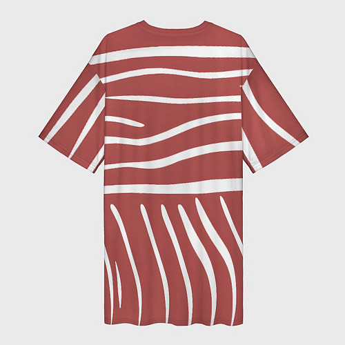 Женская длинная футболка Полоски красной зебры / 3D-принт – фото 2