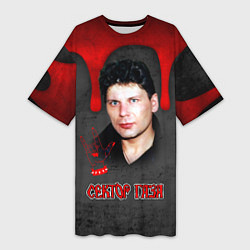 Футболка женская длинная Сектор газа - рок жив, цвет: 3D-принт